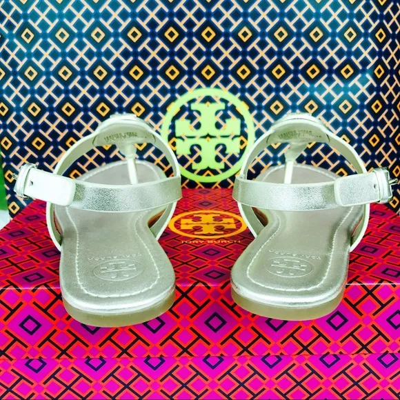 Tory Burch Claire Flat Thong Sandals in Gold