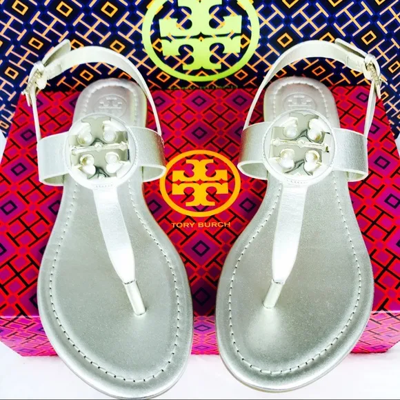 Tory Burch Claire Flat Thong Sandals in Gold