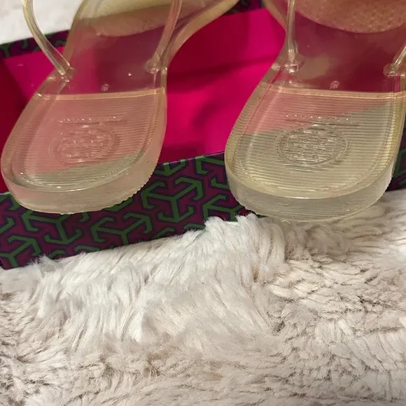 Tory Burch clear thong sandals size 9