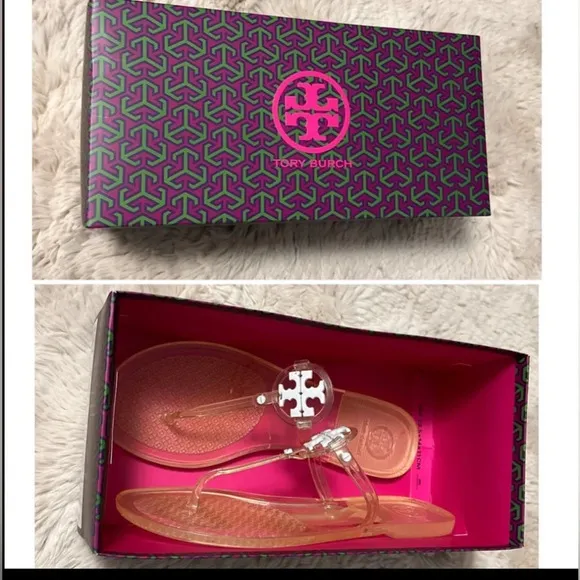 Tory Burch clear thong sandals size 9