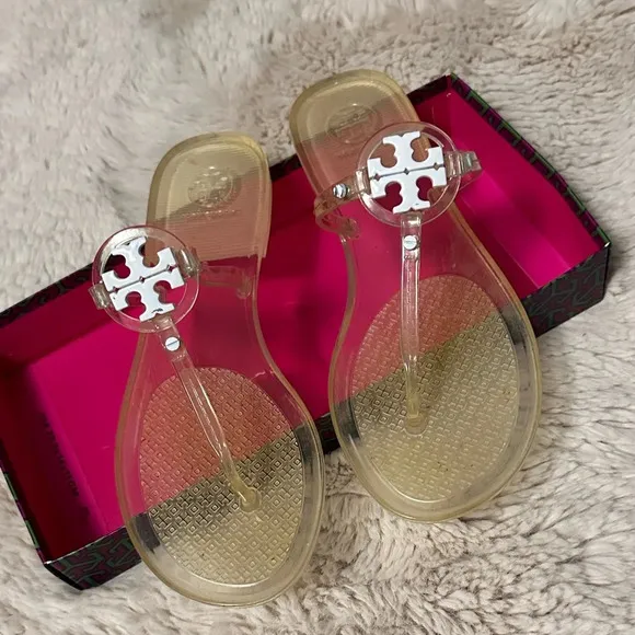 Tory Burch clear thong sandals size 9