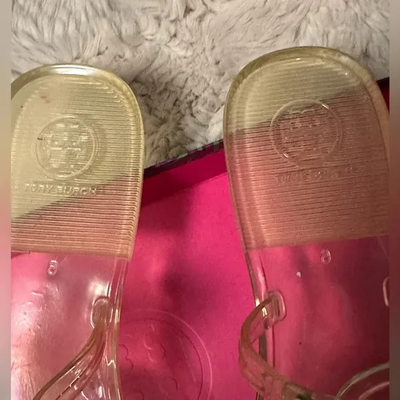 Tory Burch clear thong sandals size 9