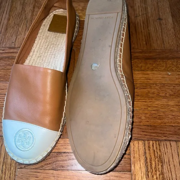 Tory Burch Color Block Nappa Leather Espadrille Flat Shoes Size 8.5