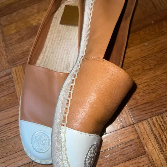Tory Burch Color Block Nappa Leather Espadrille Flat Shoes Size 8.5