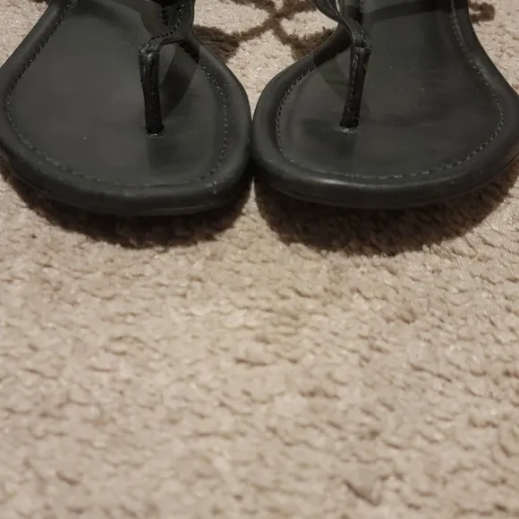 Tory Burch Dillan Black Leather Slingback Sandals Size 10.5