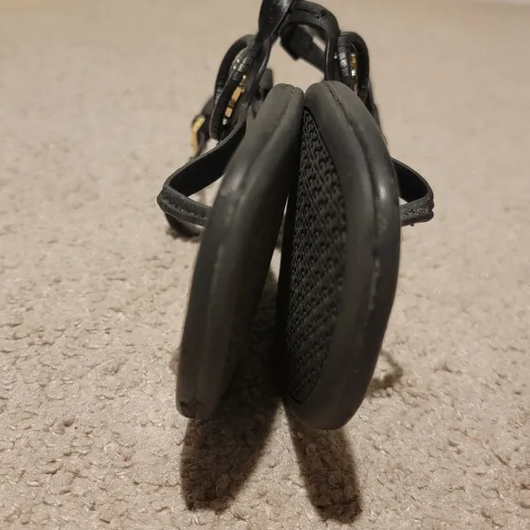 Tory Burch Dillan Black Leather Slingback Sandals Size 10.5