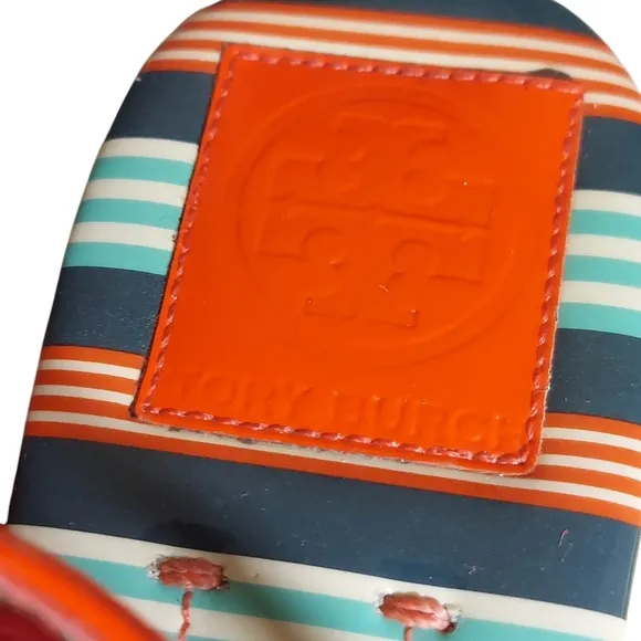 Tory Burch Emmy Habanero Pepper Stripe Cushioned Footbed Sandals