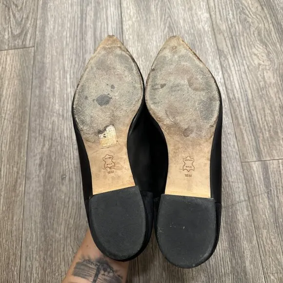 Tory Burch Gigi 20MM Pointy Toe Calf Leather/Suede Flats Size 10 M