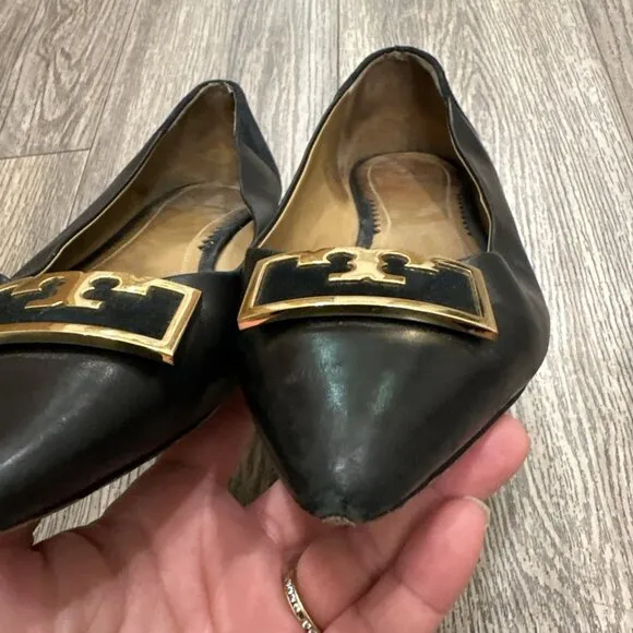 Tory Burch Gigi 20MM Pointy Toe Calf Leather/Suede Flats Size 10 M