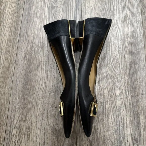 Tory Burch Gigi 20MM Pointy Toe Calf Leather/Suede Flats Size 10 M