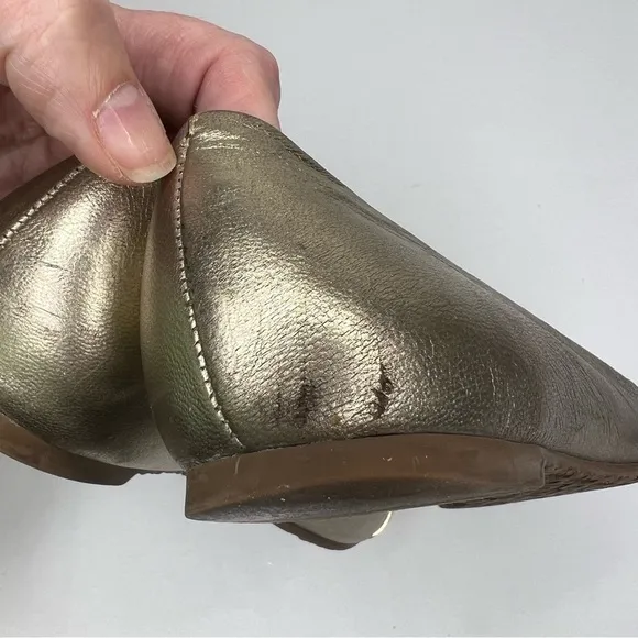 Tory Burch Gold Toe Cap Flats