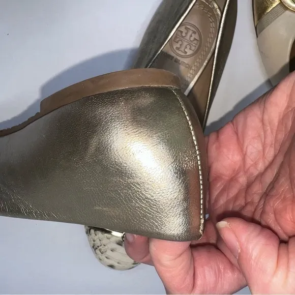 Tory Burch Gold Toe Cap Flats