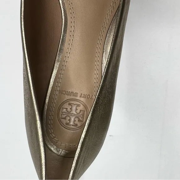Tory Burch Gold Toe Cap Flats