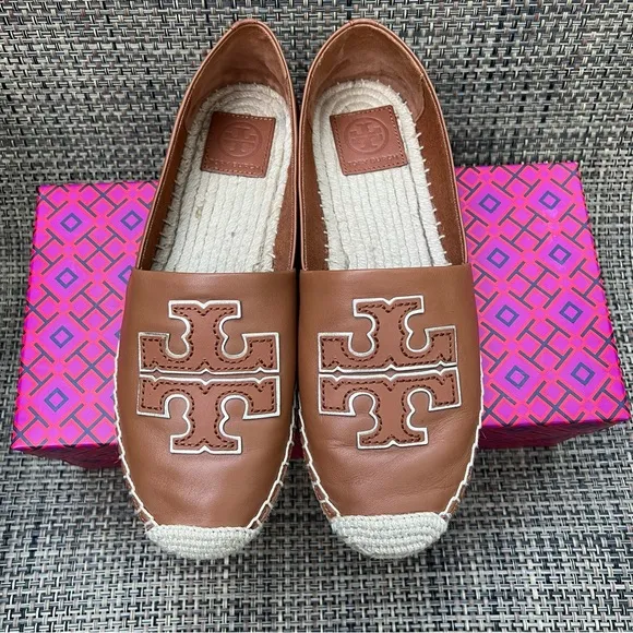 Tory Burch Ines Espadrilles in Tan Nappa Leather Size 8.5