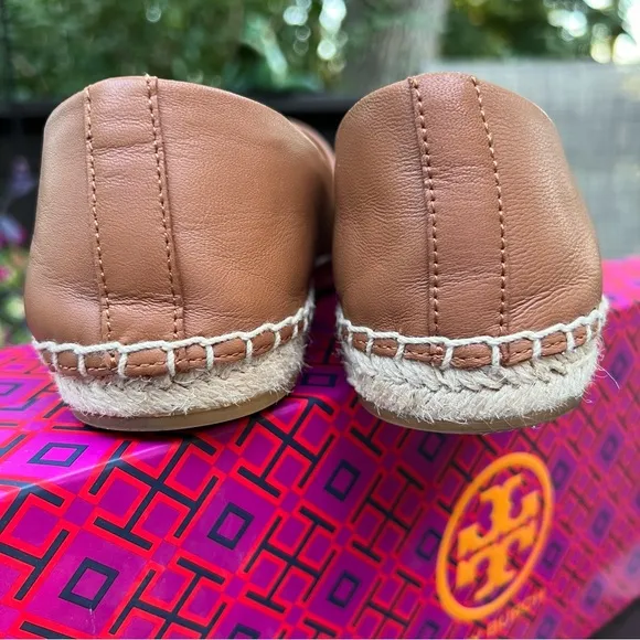 Tory Burch Ines Espadrilles in Tan Nappa Leather Size 8.5