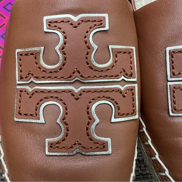 Tory Burch Ines Espadrilles in Tan Nappa Leather Size 8.5