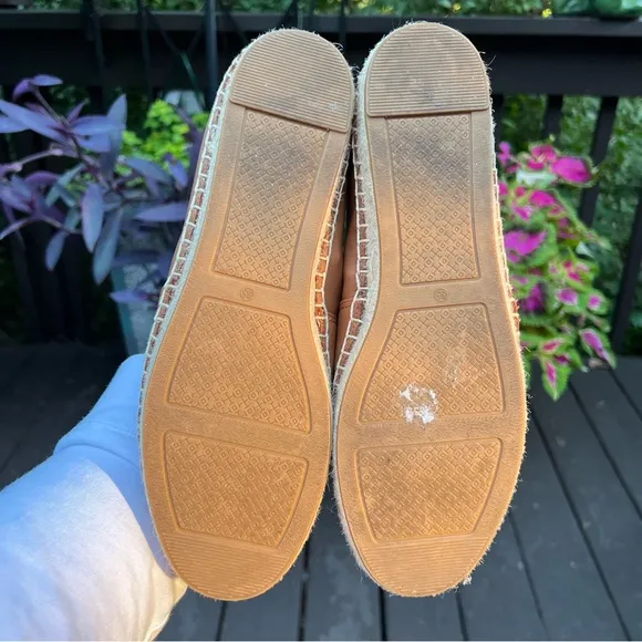 Tory Burch Ines Espadrilles in Tan Nappa Leather Size 8.5