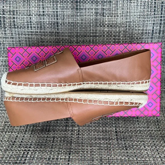 Tory Burch Ines Espadrilles in Tan Nappa Leather Size 8.5