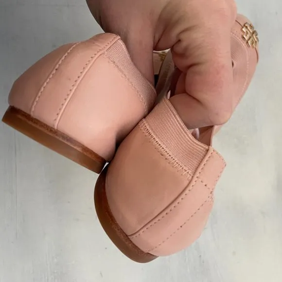Tory Burch Jolie Ballet Flats Blush Pink Scrunch Patent Leather Ballerina
