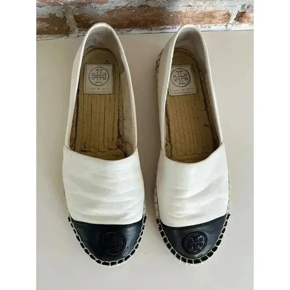 Tory Burch Leather Color Block Espadrilles Women’s Size 9
