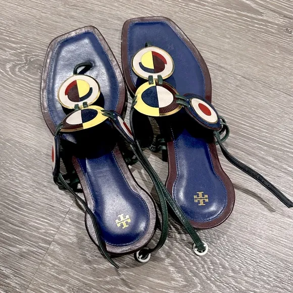 Tory Burch Marquetry Disk Slingback Sandal