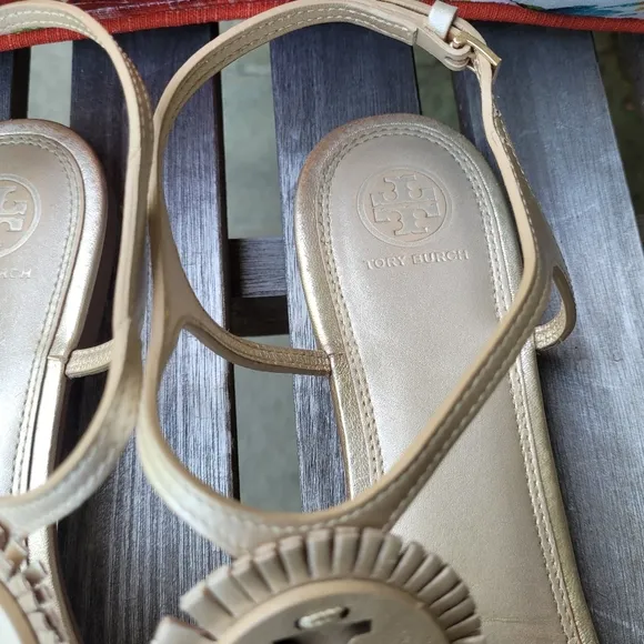 Tory Burch Miller Fringe Thong Leather Sandals