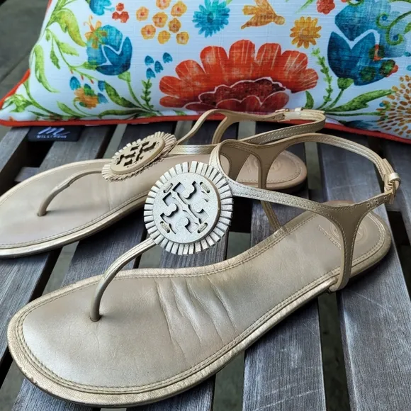 Tory Burch Miller Fringe Thong Leather Sandals