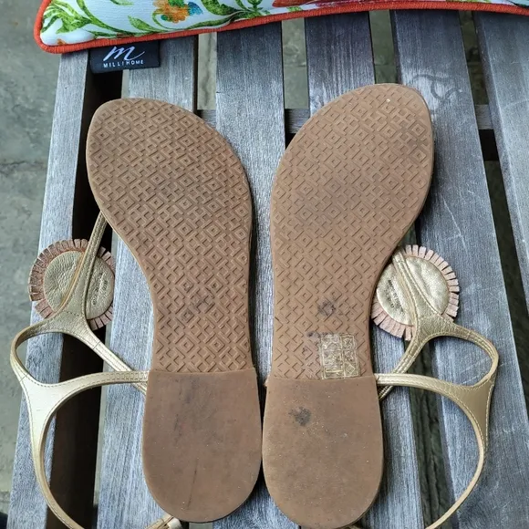Tory Burch Miller Fringe Thong Leather Sandals
