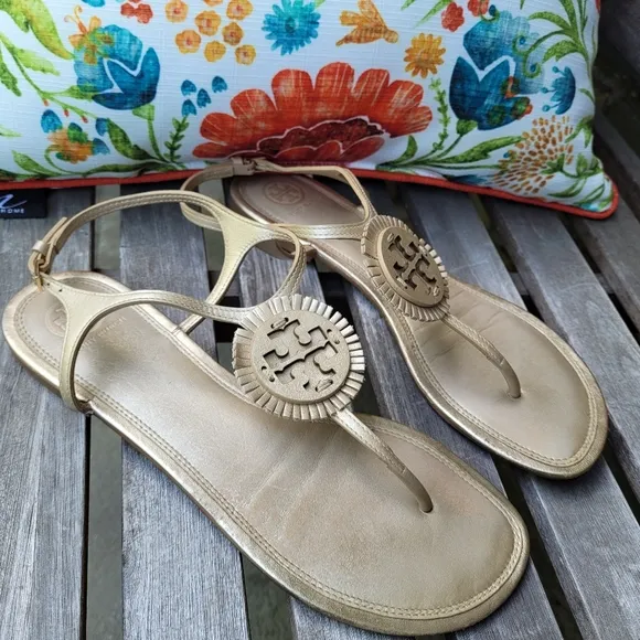 Tory Burch Miller Fringe Thong Leather Sandals