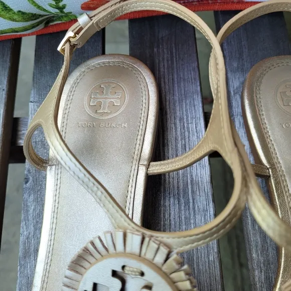 Tory Burch Miller Fringe Thong Leather Sandals