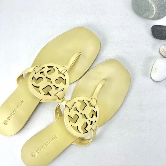Tory Burch Miller Square-Toe Thong Sandals