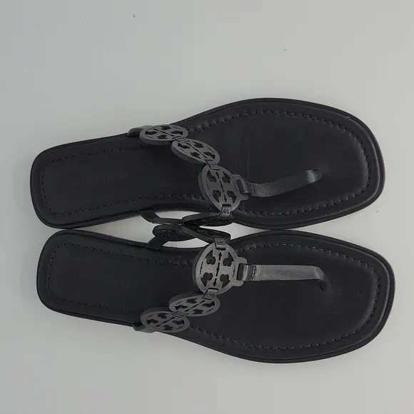 Tory Burch Miller Tiny 10MM Thong Black Sandals 7.5