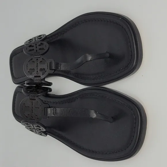 Tory Burch Miller Tiny 10MM Thong Black Sandals 7.5
