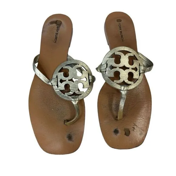 Tory Burch Miller Women's Thong Sandals flats US 10M Logo