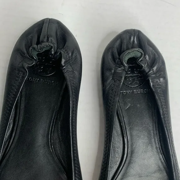 Tory Burch Minnie black leather ballet flats