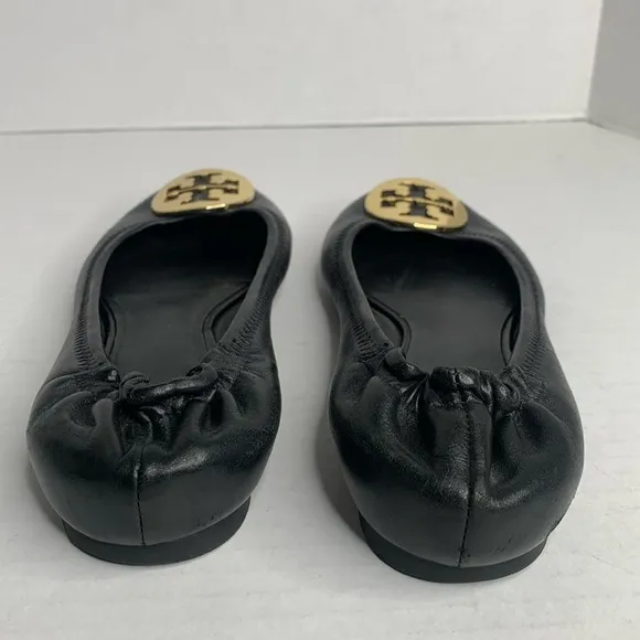 Tory Burch Minnie black leather ballet flats