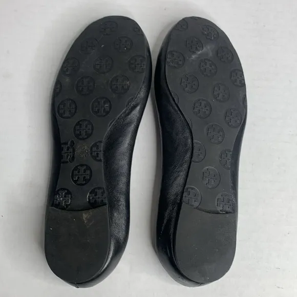 Tory Burch Minnie black leather ballet flats