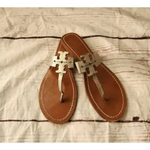 Tory Burch Moore Leather Thong Sandals Size 10