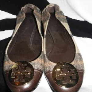 Tory Burch Plaid Flats Sz 9
