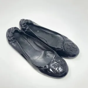 Tory Burch Reva Classic Patent Leather Ballet Flats Black Size US 7.5