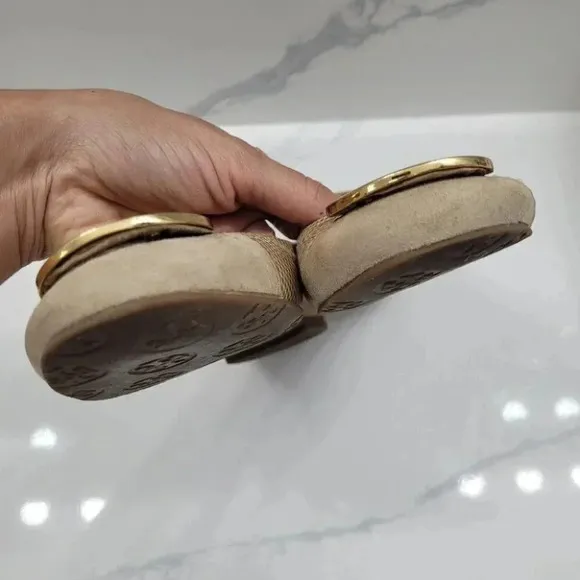 Tory Burch Serena Ballet Flat Vitraux Snake Clay Gold Cap Toe