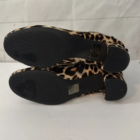 Tory Burch Size 8 Laila Calf Hair Leopard Print Ankle Boots