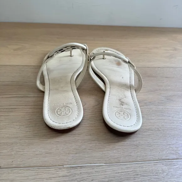 Tory Burch White Miller Thong Women's White Sandals Size 9