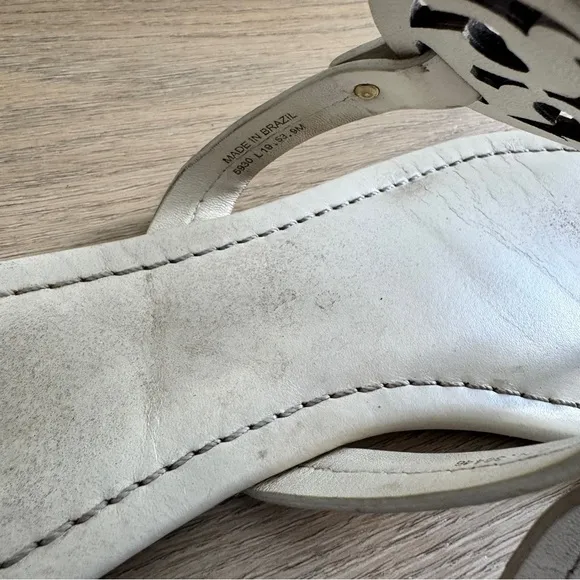 Tory Burch White Miller Thong Women's White Sandals Size 9