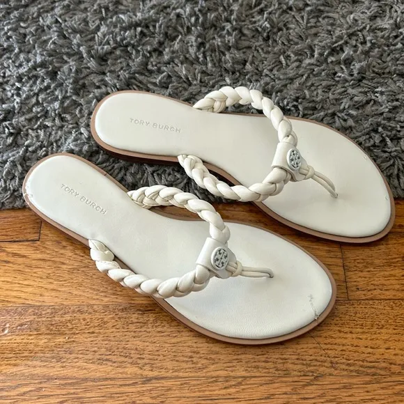 Tory Burch Women's Braided Benton Thong Flats Sandals Size 7