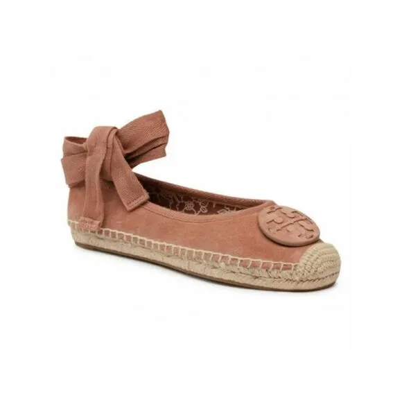 TORY BURCH Womens Pink Removable-Tie Minnie Safety Ballet Flats 8 M