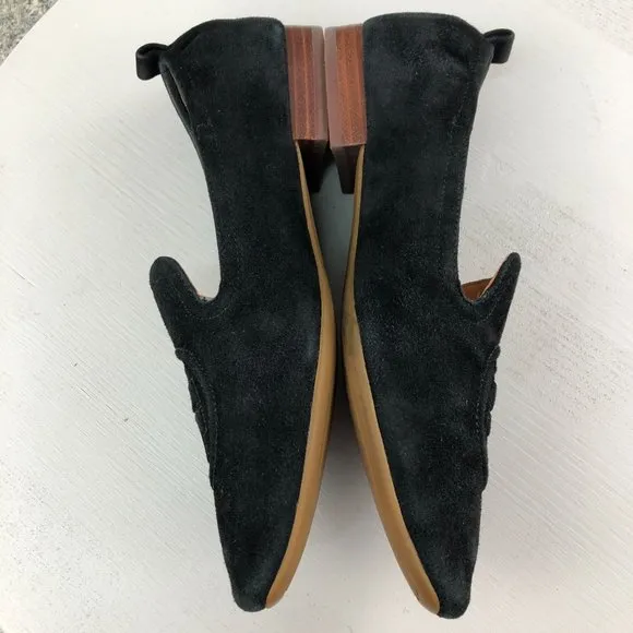 Tory Burch Women's Size 6.5M Leigh Perfect Black Leather Closed Toe Loafers