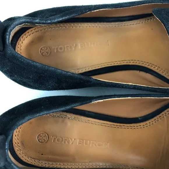 Tory Burch Women's Size 6.5M Leigh Perfect Black Leather Closed Toe Loafers