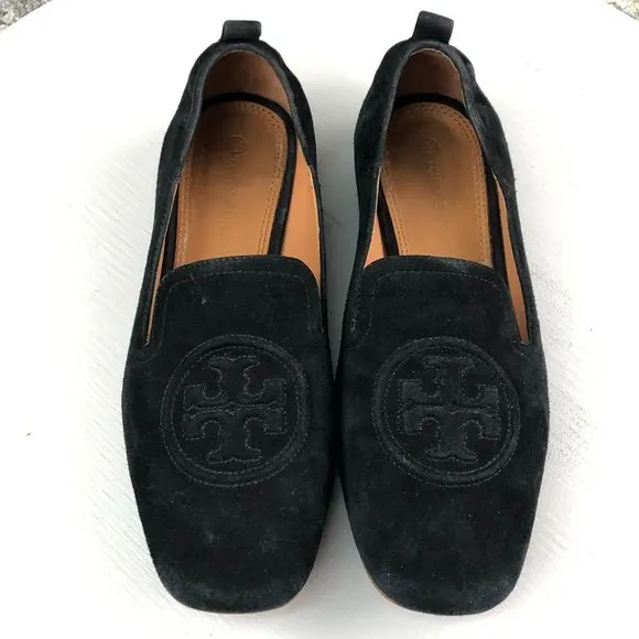 Tory Burch Women's Size 6.5M Leigh Perfect Black Leather Closed Toe Loafers