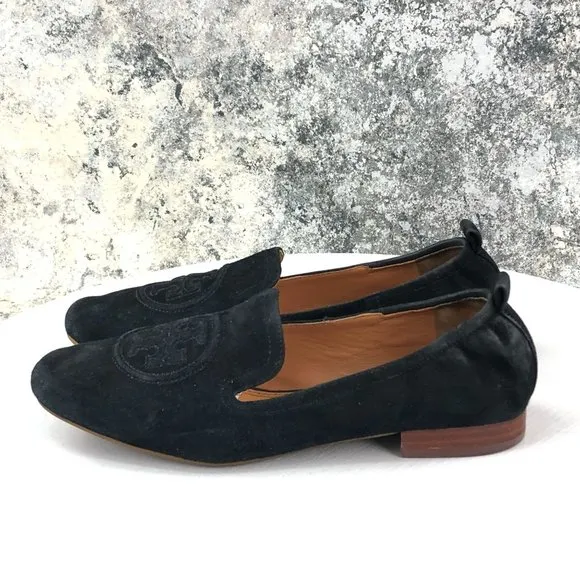 Tory Burch Women's Size 6.5M Leigh Perfect Black Leather Closed Toe Loafers